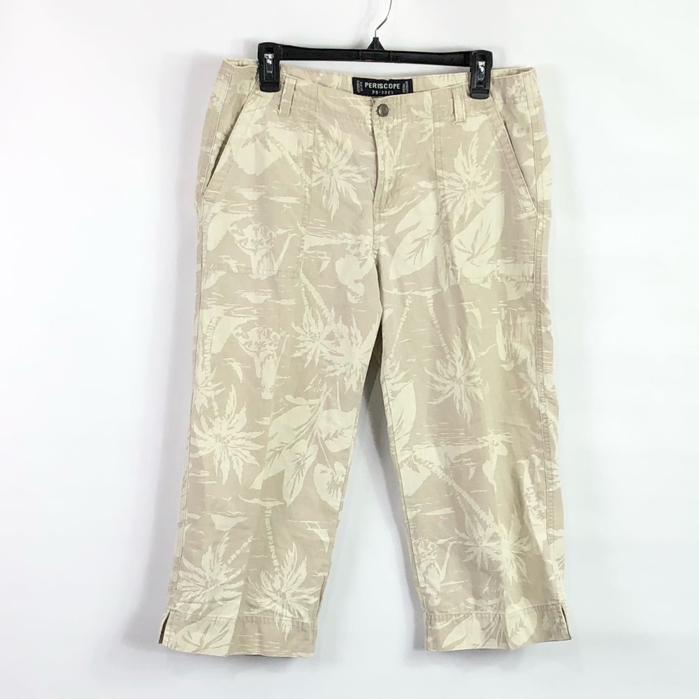 Periscope Women's Beige Floral Crop Pants